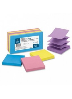 Post-it R330-12AN Pop-up Cape Town Notes, Repositionable, 3" x 3", Assorted colors, pack of 12